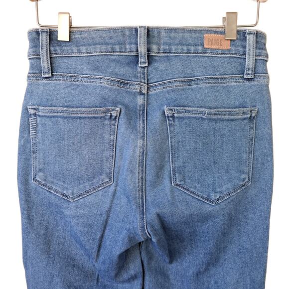 PAIGE Colette Crop Flare Jeans Size 27 Distressed Knees - Picture 6 of 8